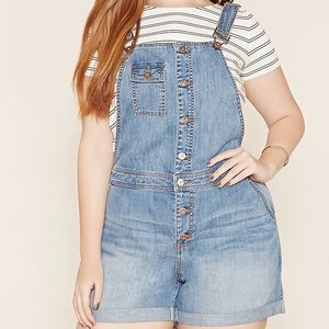 Denim Overall Shorts